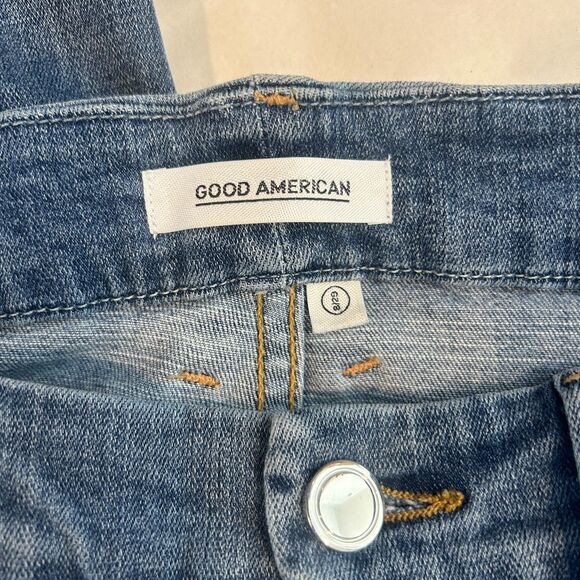 Good American Good Straight Jeans Ankle Crop Size 29 8 Style GASL103 - Picture 7 of 8